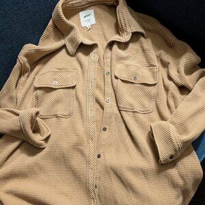 Aerie tan waffle knit